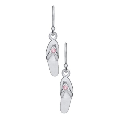SS Flip Flop Pink CZ Earrings