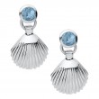 SS BLUE TOPAZ SM SCALLOP EARRINGS-1