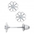 SS KK .06CTW RD DIA FLOWER EARRINGS-1