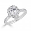 Sachs Signature 14KW .80Ct H-I/SI3 Pear 28=.70Tw Rbc Diamond Halo Engagement Ring-1