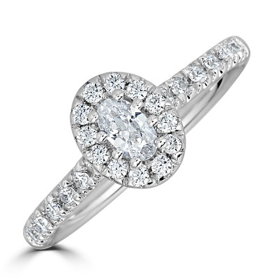 Sachs Signature 1/2CTW Oval Halo Engagment Ring
