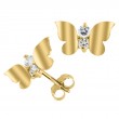 KK 14KY CZ  BUTTERFLY EARRINGS
1.25 GRAMS-3