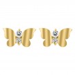 KK 14KY CZ  BUTTERFLY EARRINGS
1.25 GRAMS-2