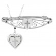 KK SS Mother Of Pearl Locket & Bracelet Set-1