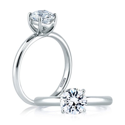 Two Tone Round Cut Diamond Engagement Ring