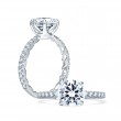 14K White Gold 0.33Ctw Semi Mount With 1.50Ct Round Head.-2