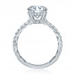 Quilted French Pave Round Diamond Center Engagement Ring-3