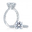 Quilted French Pave Round Diamond Center Engagement Ring-1