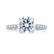 14K White Gold 0.49Ctw Semi Mount With 2.00Ct Round Head.-1