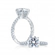 14K White Gold 0.49Ctw Semi Mount With 2.00Ct Round Head.-2