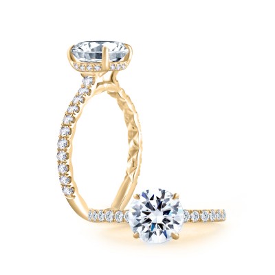 14K Yellow Gold 0.34Ctw Semi Mount .
