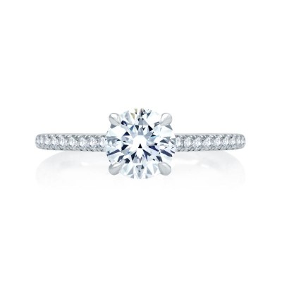 14K White Gold 0.23Ctw Semi Mount With 1.25Ct Head.