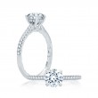 14K White Gold 0.23Ctw Semi Mount With 1.25Ct Head.-2