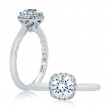 14K White Gold 0.12Ctw Semi Mount With 1.00Ct Head.-2