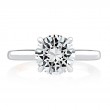 Classic Four Prongs Solitaire Round Center Diamond Engagement Ring-2