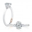 Three Stone Oval Cut Engagement Ring With Round Side Diamonds-1