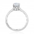 Hidden Halo Oval Cut Diamond Solitaire Engagement Ring with Quilted Interior-3