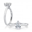 Five Prongs Solitaire Pear Cut Diamond Engagement Ring-1