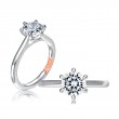 Six Prong Round Center Solitaire Diamond Engagement Ring-1