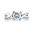 14K White Gold 0.03Ctw Semi Mount With 1.00Ct Round Head.-1
