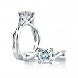14K White Gold 0.03Ctw Semi Mount With 1.00Ct Round Head.-2
