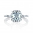 14K White Gold 0.45Ctw Semi Mount With 1.50Ct Cushion Head.-1