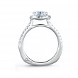 14K White Gold 0.45Ctw Semi Mount With 1.50Ct Cushion Head.-3