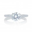 14K White Gold 0.28Ctw Semi Mount With 0.75Ct Head.-1