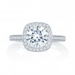 14K White Gold 0.39Ctw Semi Mount With 1.00Ct Head.-1
