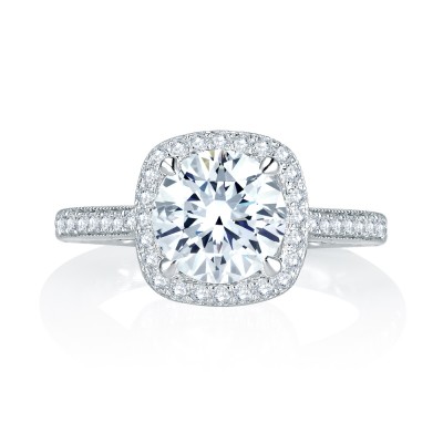 14K White Gold 0.39Ctw Semi Mount With 1.00Ct Head.