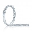 Milgrain Edge Diamond Wedding Band with Signature A.JAFFE Quilts Interior-1