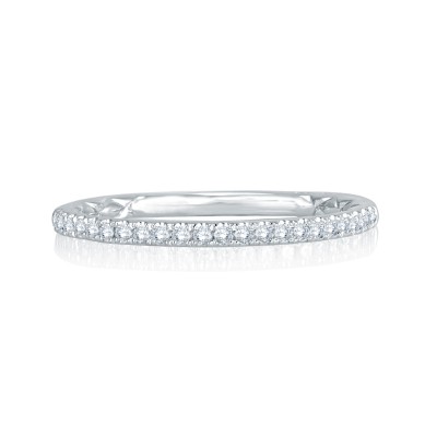 14K White Gold 0.24Ctw Semi Mount With Round Head.