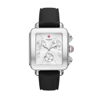 Deco Sport Chronograph Stainless Steel Black Silicone Watch