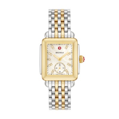 Deco Mid Two-Tone 18K Gold-Plated Diamond Dial Watch