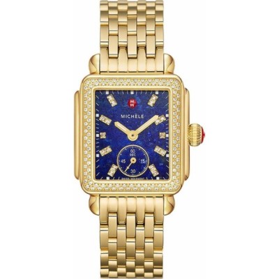 Michele Deco Mid Quartz Diamond Blue Dial Watch