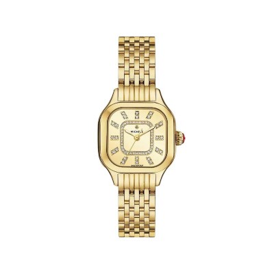 Meggie Gold-Plated Diamonds Square Gold Dial Watch