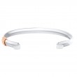 SS/14K Rose Gold Narrow Conv Bracelet SZ 6.5-1
