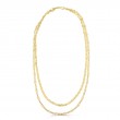 14K Yellow Souble Strang Vintage Chain Necklace-1