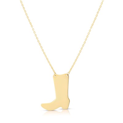 14K Cowboy Boot Necklace