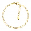 Sterling Silver Diamond Cut Paperclip Chain Bracelet-1