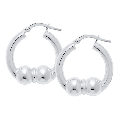 SS 21mm Double Ball Earrings