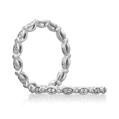 14K White Gold  Semi Mount Diamond Wedding Band
