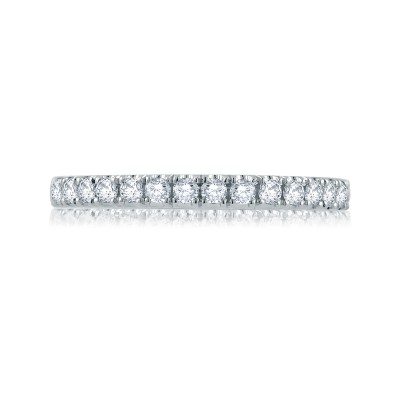 14K White Gold  Semi Mount Diamond Wedding Band