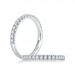 14K White Gold  Semi Mount Diamond Wedding Band-2