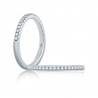 French Pavé Half Circle Stackable Band-1