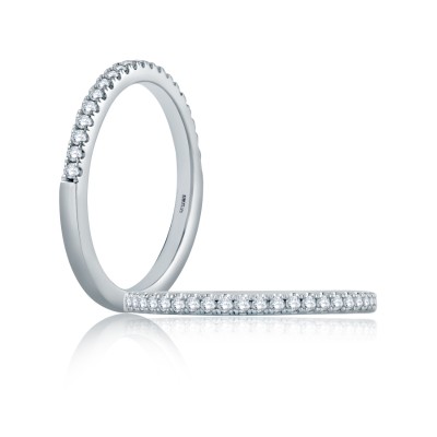 French Pavé Half Circle Stackable Band