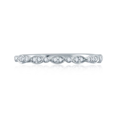 14K White Gold  Semi Mount Diamond Wedding Band