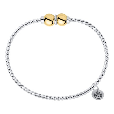 SS/14K Cape Cod Twist Bracelet-2 Bead-70