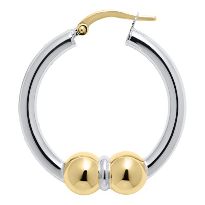 SS/14K Yellow Gold 26mm Double Earrings