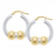 SS/14K Yellow Gold 21mm Double Bead Earrings-1